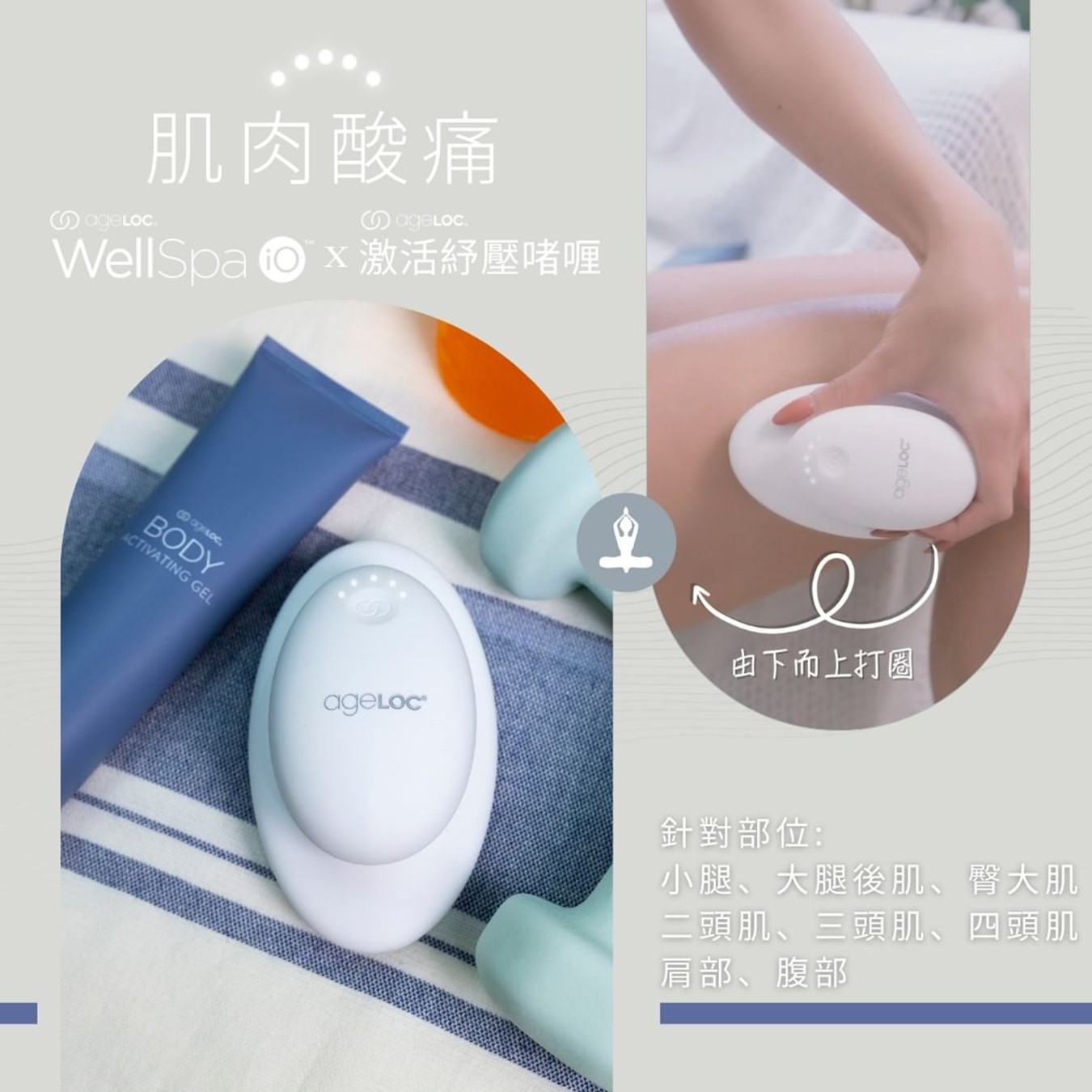 ageLOC®WellSpaiO™ “升效按摩手法”配合“专属护理产品